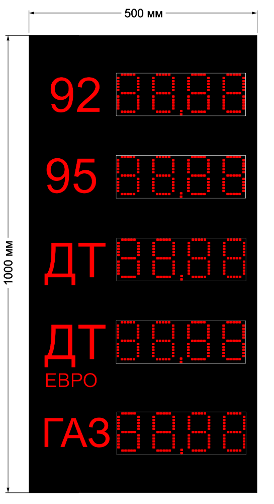 Табло на операторную АЗС Т1000