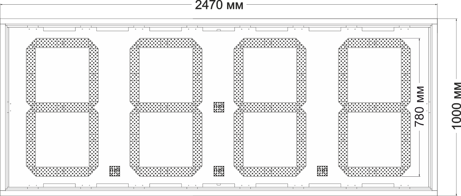 РОСЭЛ-А800ТД-4 Электронные светодиодные уличные часы 